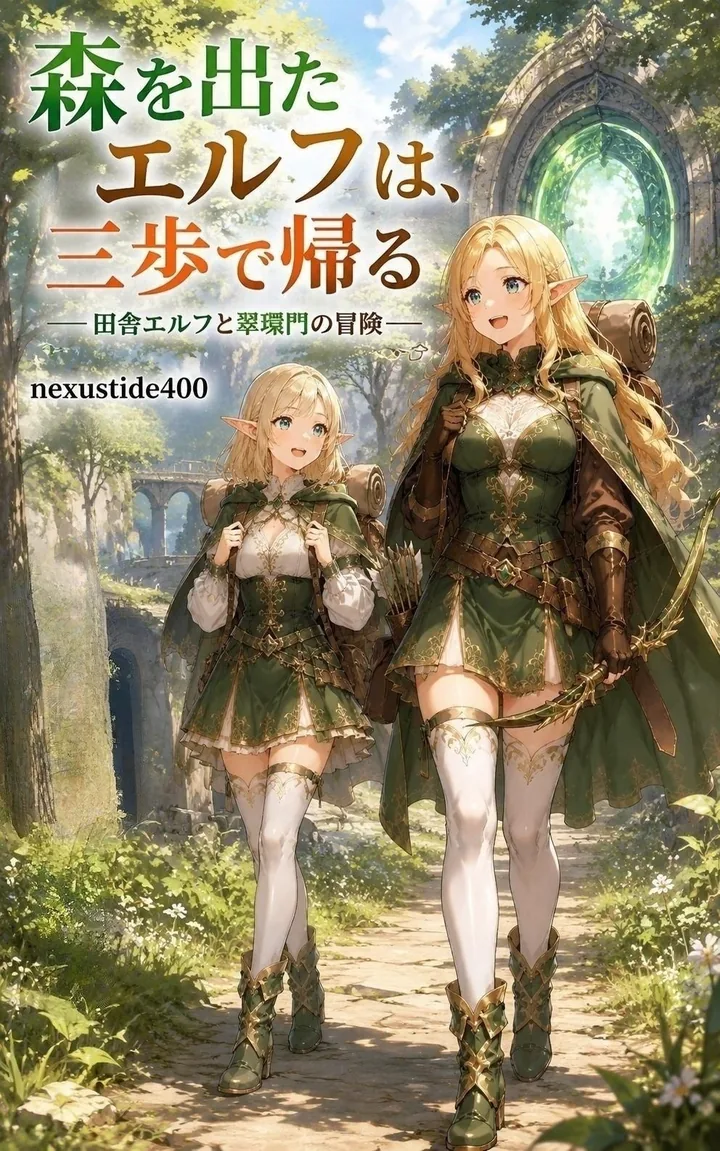 森を出たエルフは、三歩で帰る ~田舎エルフと翠環門の冒険~の表紙
