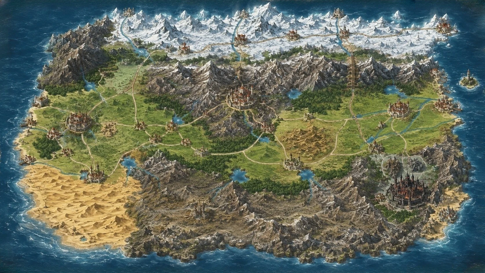 画像生成で制作した物語中期の地図